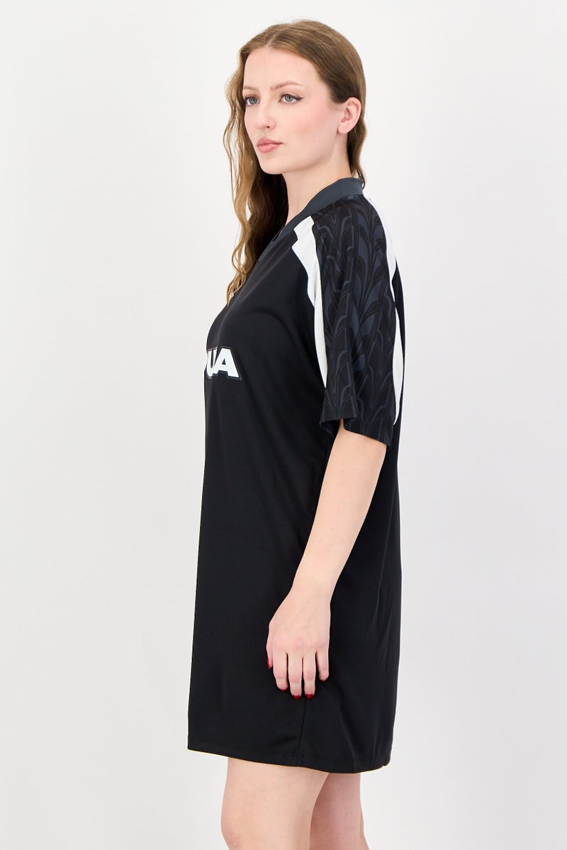 PUMA Women Sportswear Fit Short Sleeve Football Jersey Dress, Black - Image 2